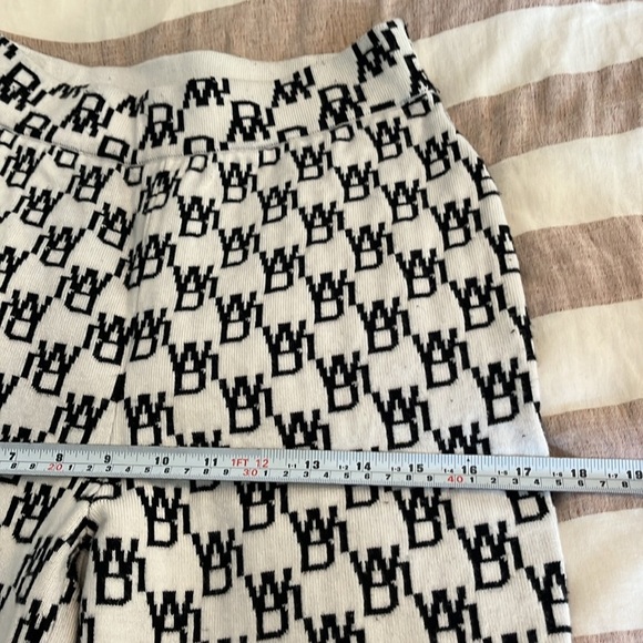 We11Done Logo Pattern Wool Cashmere Blend Legging. Size Small Black and White - Picture 14 of 17